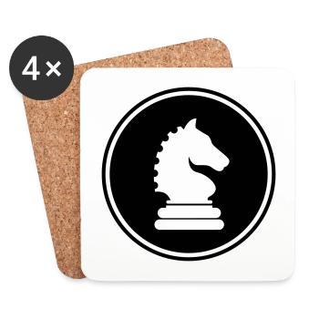 horse chess piece - Coasters (set of 4) - white - Front