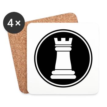 chess piece rook - Coasters (set of 4) - white - Front