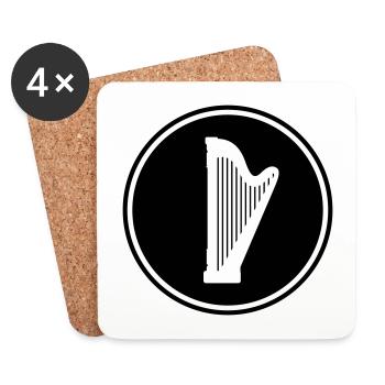 Harfe symbol - Untersetzer (4er-Set) - Weiß - Vorne