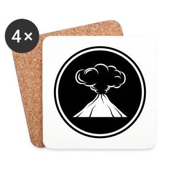 symbole d'icône de volcan - Dessous de verre (lot de 4) - blanc - Devant