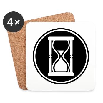 Icône en forme de sablier - Dessous de verre (lot de 4) - blanc - Devant