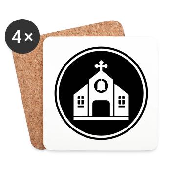 Kirche glaube - Untersetzer (4er-Set) - Weiß - Vorne