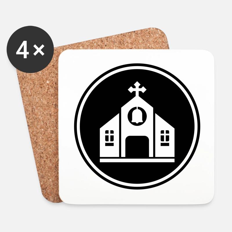Kirche glaube - Untersetzer (4er-Set) - Weiß