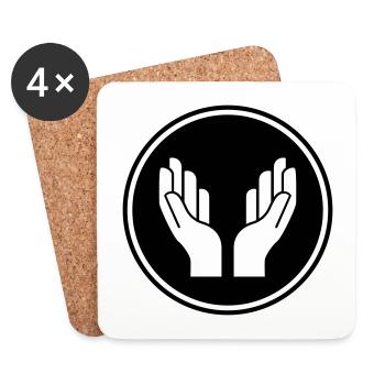 Hände icon symbol - Untersetzer (4er-Set) - Weiß - Vorne