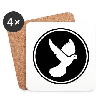 Taube symbol - Untersetzer (4er-Set) - Weiß - Vorne