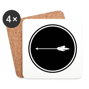 Pfeil Icon - Untersetzer (4er-Set) - Weiß - Vorne