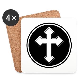 Cross symbol - Coasters (set of 4) - white - Front