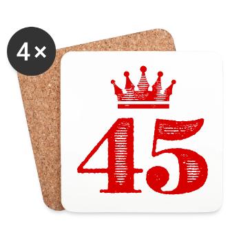 45 Zahl Krone - Untersetzer (4er-Set) - Weiß - Vorne