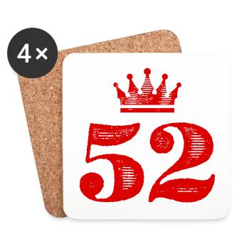 52 Zahl Krone - Untersetzer (4er-Set) - Weiß - Vorne