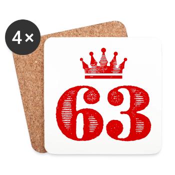 63 Couronne numérique - Dessous de verre (lot de 4) - blanc - Devant