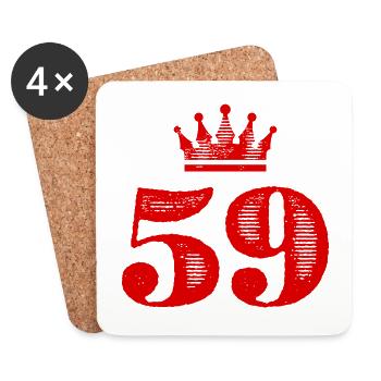59 Couronne numérique - Dessous de verre (lot de 4) - blanc - Devant