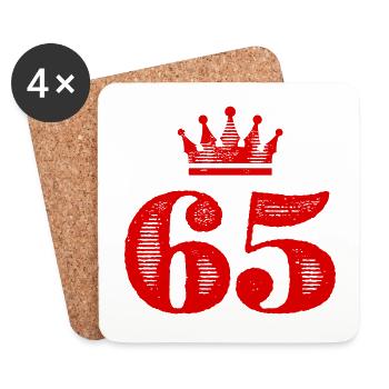 65 Couronne numérique - Dessous de verre (lot de 4) - blanc - Devant
