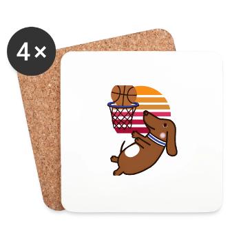 Here Comes The Basketbarker - Coasters (set of 4) - white - Front