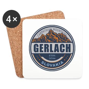Gerlach Slovakia Vintage Mountain Hiking Design - Coasters (set of 4) - white - Front