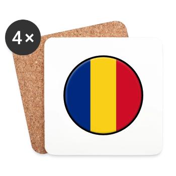Flag of Romania - Coasters (set of 4) - white - Front