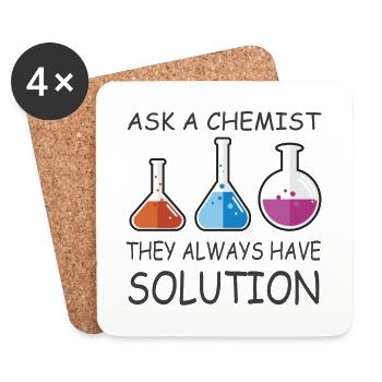 Chemie Lehrer Wissenschaftler Chemieker - Untersetzer (4er-Set) - Weiß - Vorne