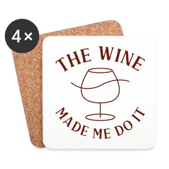 Le vin m’a fait le faire - Dessous de verre (lot de 4) - blanc - Devant