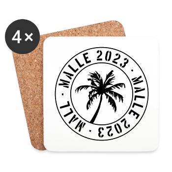Malle 2023 - Dessous de verre (lot de 4) - blanc - Devant