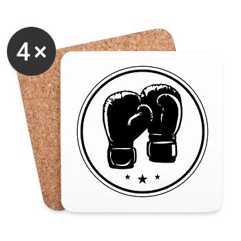 Gants de boxe Symbole Boxe Sport - Dessous de verre (lot de 4) - blanc - Devant