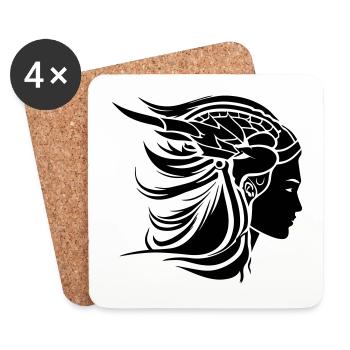 Viking Woman Viking Warrior - Coasters (set of 4) - white - Front