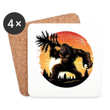Bigfoot en colère - Dessous de verre (lot de 4) - blanc - Devant