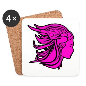 Viking Woman Viking Warrior - Coasters (set of 4) - white - Front