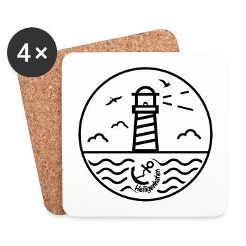 Leuchtturm -Heiligenhafen- - Untersetzer (4er-Set) - Weiß - Vorne