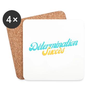 Détermination - Succès - Dessous de verre (lot de 4) - blanc - Devant