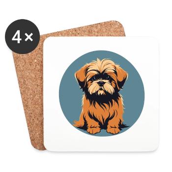 Lhasa apso Dog Portrait Image - Coasters (set of 4) - white - Front