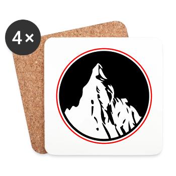 Montagnes Symbole Silhouette Nature - Dessous de verre (lot de 4) - blanc - Devant