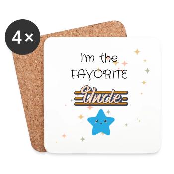 I m the FAVORITE Uncle - Untersetzer (4er-Set) - Weiß - Vorne