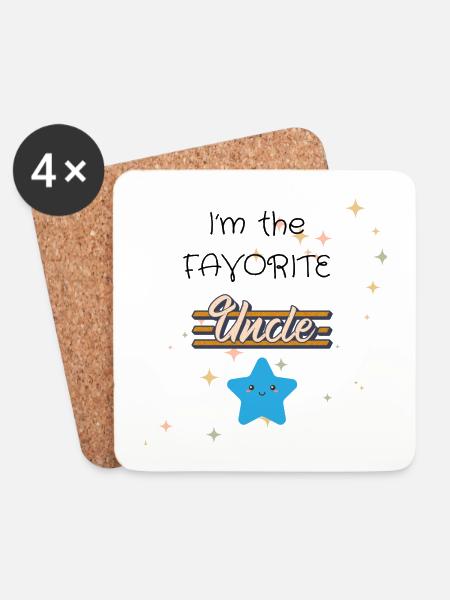 I m the FAVORITE Uncle - Untersetzer (4er-Set) - Weiß