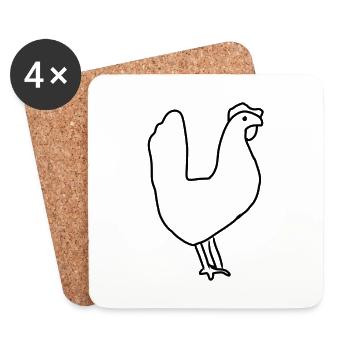 Chicken Animal Icon - Coasters (set of 4) - white - Front