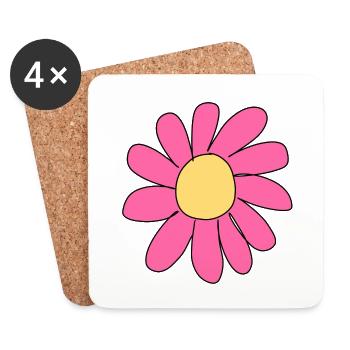 Blume rosa Symbol - Untersetzer (4er-Set) - Weiß - Vorne