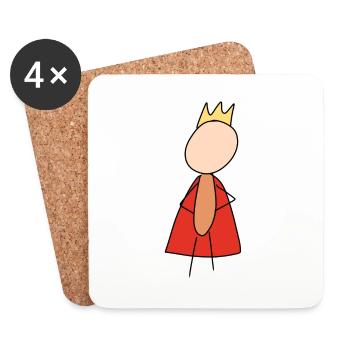 King Money Crown Human Symbol - Coasters (set of 4) - white - Front
