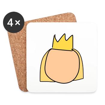Symbole de la reine de la couronne de la tête - Dessous de verre (lot de 4) - blanc - Devant