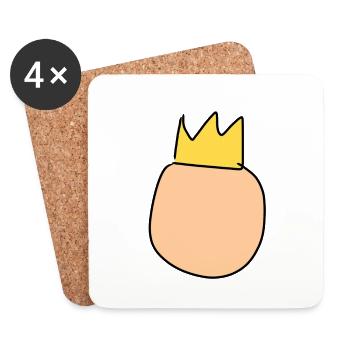 Symbole du roi de la couronne de tête - Dessous de verre (lot de 4) - blanc - Devant