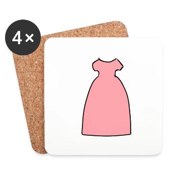 Kleid Symbol Klamotten pink - Untersetzer (4er-Set) - Weiß - Vorne