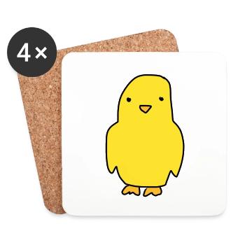 Vogel Tier Symbol gelb küken - Untersetzer (4er-Set) - Weiß - Vorne