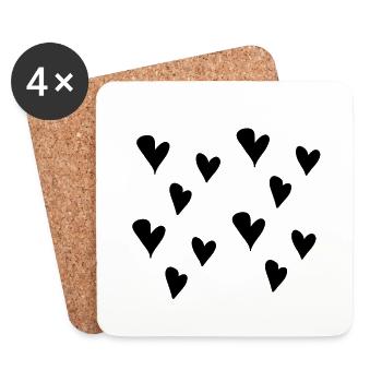 Herz Muster Herzen symbol Liebe - Untersetzer (4er-Set) - Weiß - Vorne