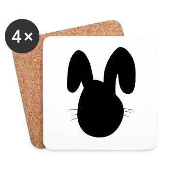 Hase Tier Symbol Tiere - Untersetzer (4er-Set) - Weiß - Vorne