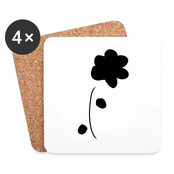 Blume Symbol Pflanze form - Untersetzer (4er-Set) - Weiß - Vorne
