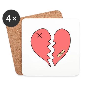 Heart Broken Scars - Coasters (set of 4) - white - Front