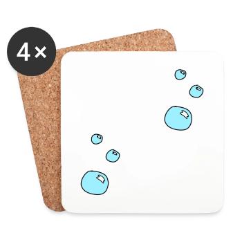 Soap bubbles circles shape water pattern - Coasters (set of 4) - white - Front