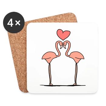 Flamingo Animal Symbol Pink Animals Love - Coasters (set of 4) - white - Front