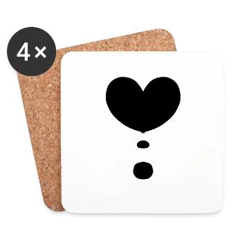 Herz Form Liebe Symbol - Untersetzer (4er-Set) - Weiß - Vorne