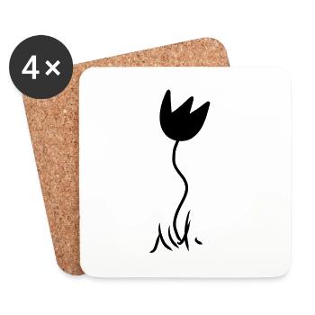 Pflanze Blume Natur Symbol - Untersetzer (4er-Set) - Weiß - Vorne