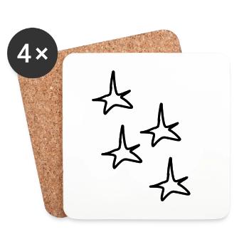 Four Star Star Symbol Shapes - Coasters (set of 4) - white - Front
