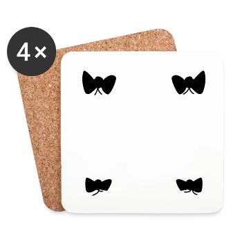 Boucles, motif, formes, symbole - Dessous de verre (lot de 4) - blanc - Devant