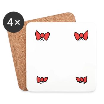 loops loop pattern shapes symbol red - Coasters (set of 4) - white - Front